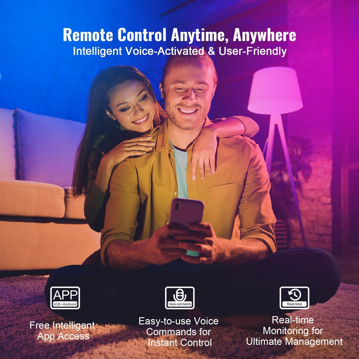 Smart LED Bulbs 4-Pack – 800 Lumens, RGB, Alexa & App Control