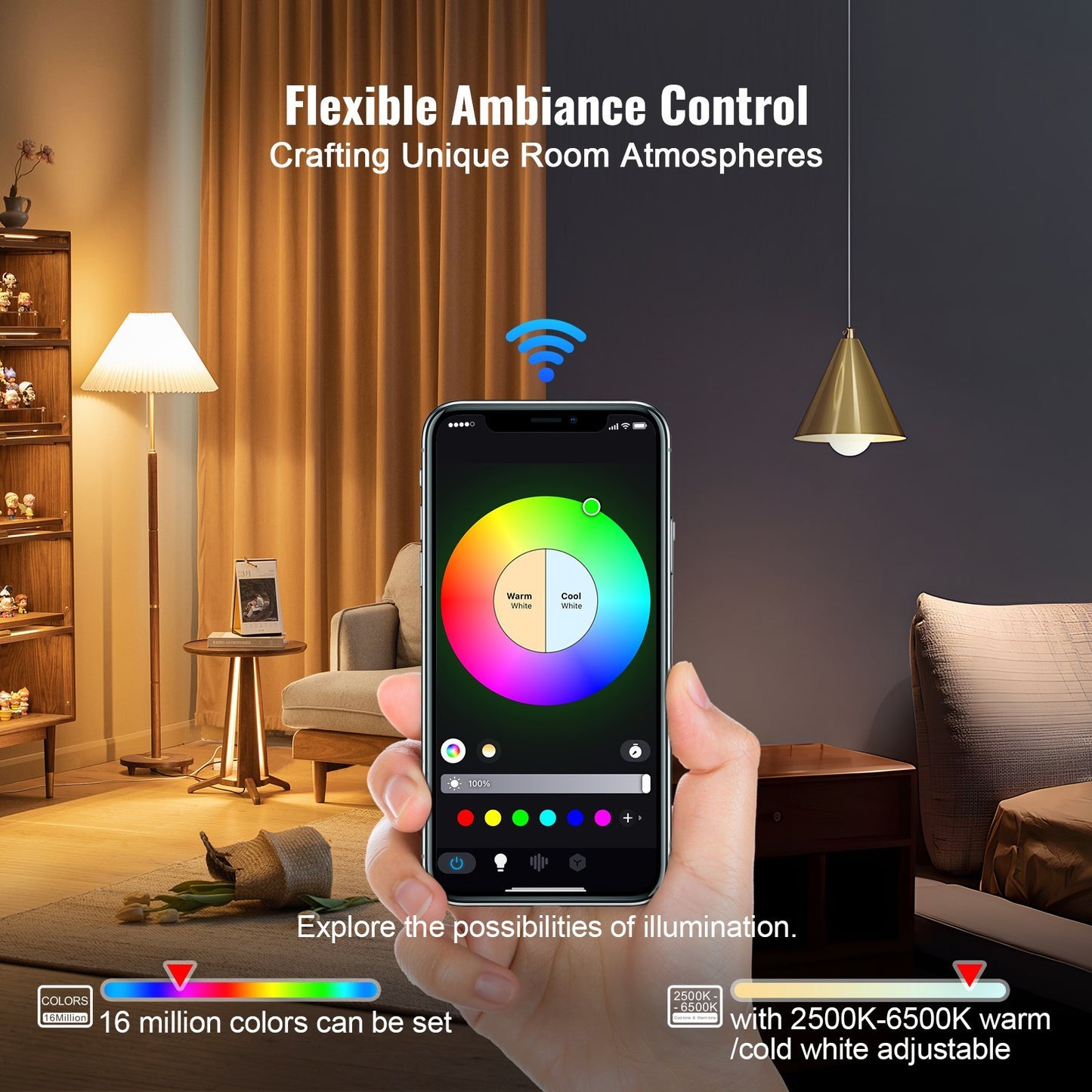 Smart LED Bulbs 4-Pack – 800 Lumens, RGB, Alexa & App Control